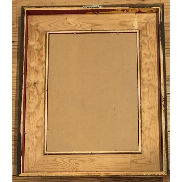 VTG 19"x23" Framed Pastel PRINT Man Playing Flute Recorder by Artist WALT CUDE - Picture 4 of 4